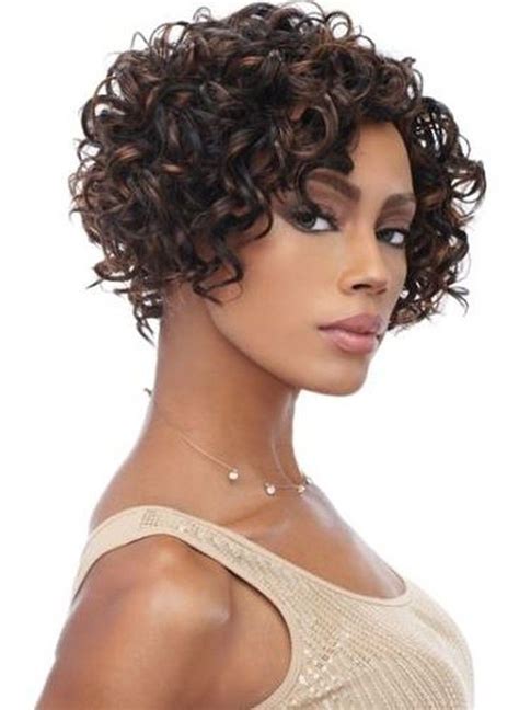 Short Bob Curly 1b30 Hairstyle For African American Women Front Lace