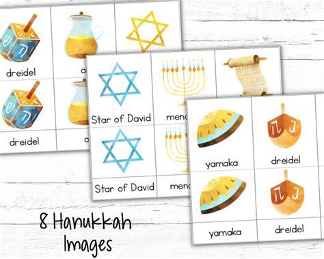 Hanukkah 3 Part Vocabulary Cards For Montessori Task Boxes Etsy