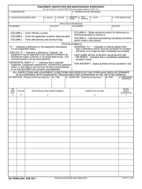 Fillable Da 2404 Form Printable Forms Free Online