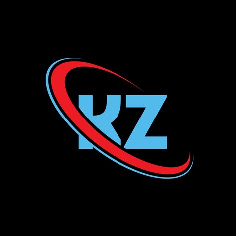 kz logotipo projeto kz letra kz azul e vermelha design de logotipo de letra kz letra inicial