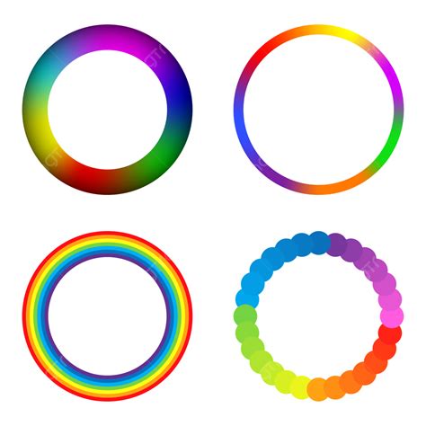 Vector Set Of Rainbow Color Ring Frame Gradient Ring Vector Rainbow