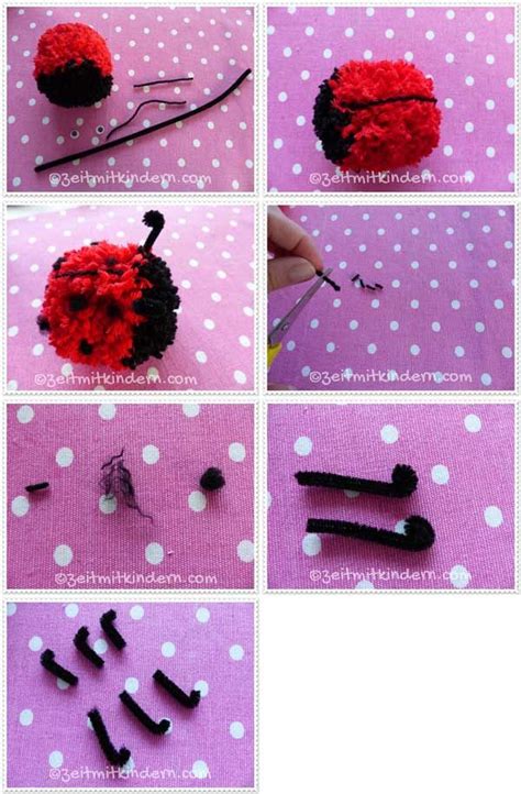 Hund aus pompon basteln dekoking diy bastelideen / it is so easy to make two tone pom pom . Pin auf Ciucuri...