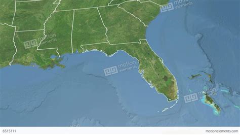 Miami Map Satellite View Aerial View Florida United States Stock