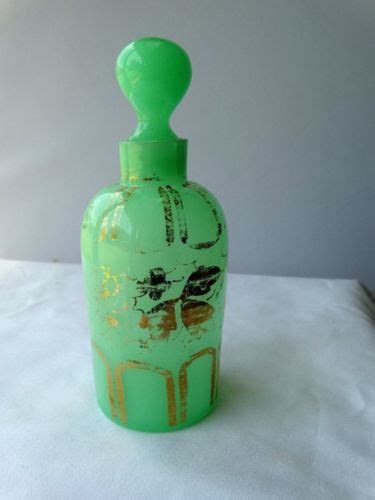 Antique Green Opaline French Perfume Glass Decanter Antique Price Guide Details Page