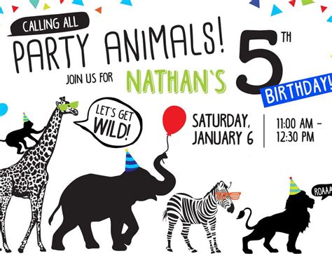 Wild Party Animal Birthday Nathans 5th Animal Birthday Party