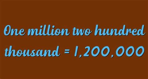 One Million Two Hundred Thousand In Numbers