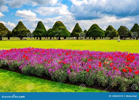 Spring Flowers In Hampton Court Garden London Uk Stock Photo Image