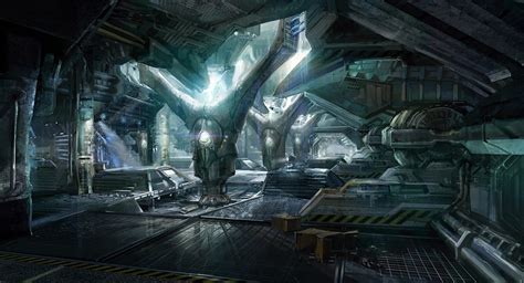 Sci Fi Art Area 51 Generator Room 2d Digital Concept Art Digital