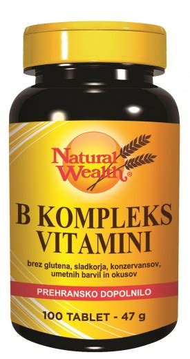 Natural Wealth Vitamini B Kompleks 100 Tablet Prehranska Dopolnila