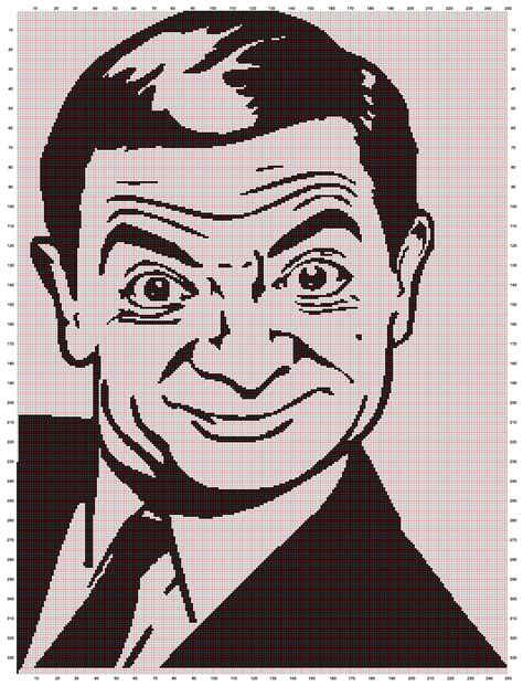 Rowan Atkinson Alias Mr Bean 250x338 Cross Stitching Clip Art