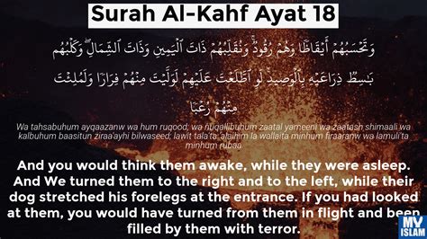 Surah Al Kahf Ayat 18 18 18 Quran With Tafsir My Islam
