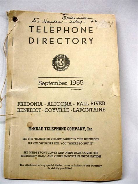 Antique Telephone And 1955 Telephone Book