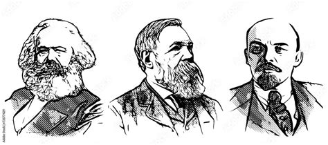 Marx Engels And Lenin Portraits Vector De Stock Adobe Stock