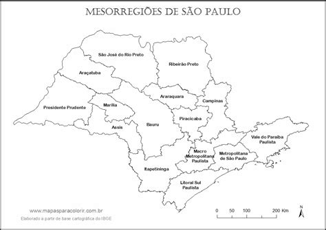 MAPA DE SÃO PAULO - Mapas para Colorir