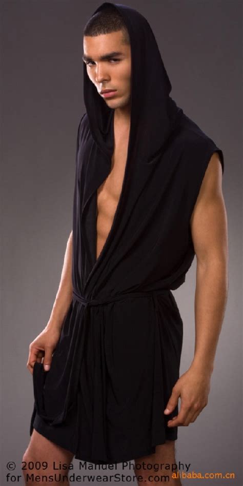 2016 Xl Men Leisure Sleep Lounge Robe Hooded Sexy Soft Gown Kimono