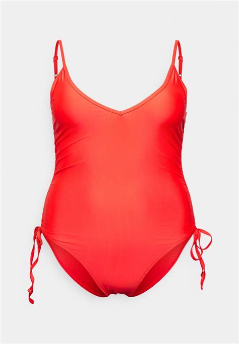 We Are We Wear Eco Nicola Swimsuit Curve Swimsuit Red Uk