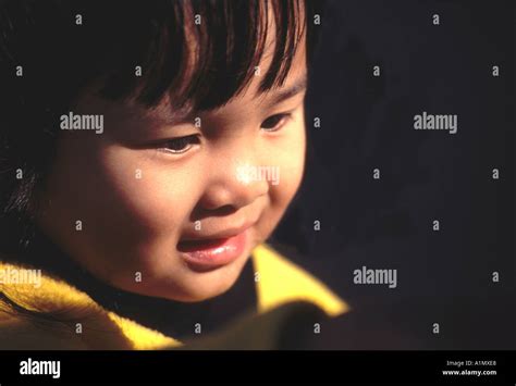 Year Old Asian Boy In The Evening Stock Photo Alamy