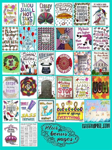 5 out of 5 stars. Sassy Sayings Printable Coloring Book for Adults Curse ...