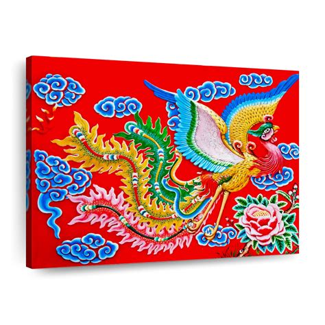 Ornate Chinese Phoenix Wall Art Painting