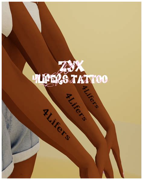 4lifers Tattoo Zyx On Patreon In 2023 Sims 4 Tattoos Tumblr Sims 4