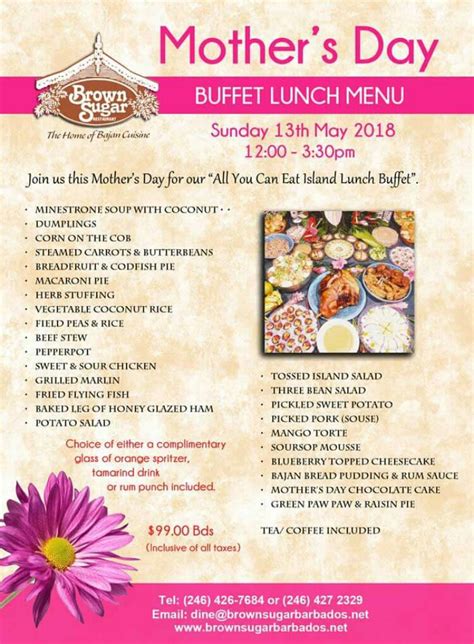 mother s day bajan buffet at brown sugar what s on in barbados 2018 05 13
