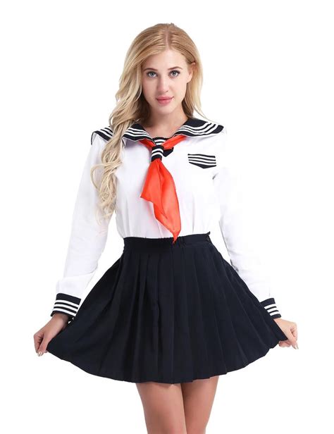 Buy 3pcsset Women And Girls Cosplay Costume Sailor School Uniform