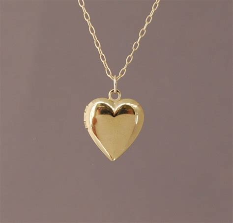 Small Gold Heart Locket Necklace Also In Silver Etsy