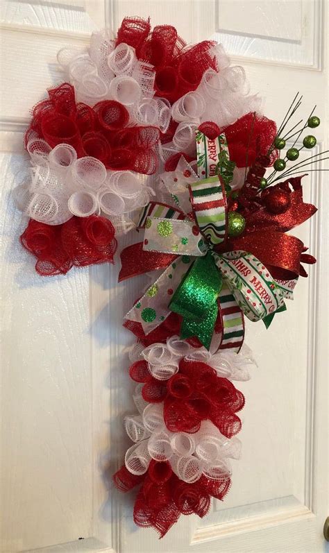 Christmas Mesh Wreaths Christmas Door Decorations Christmas Candy