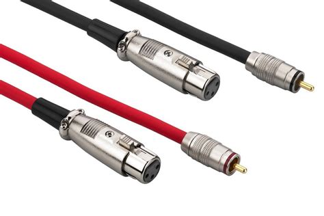 Monacor Semi Balanced Stereo Audio Cable Xlr Sockets To Rca Plugs