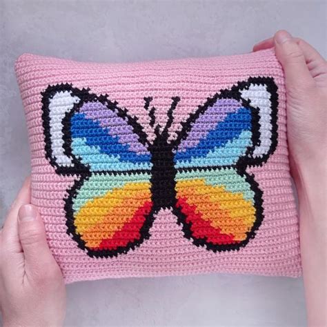 Butterfly Crochet Pattern Crochet Pillow Pattern Cute Etsy Crochet