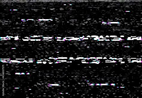 Vhs Video Screen With Glitch Effect Distortion Lines And Noise Vector