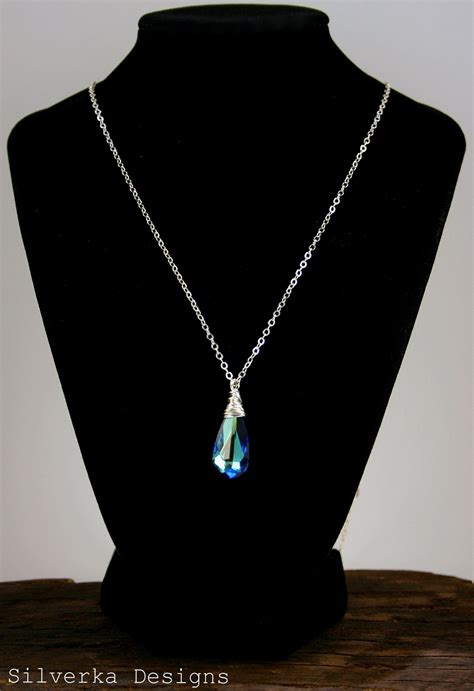 Azure Necklace Dazzling Stone Crystal In A Brilliant Blue With Hues Of