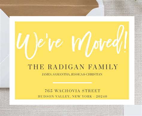 We Moved Card Template Moving Announcement Card Weve Moving
