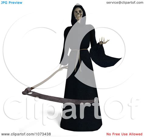 Clipart 3d Grim Reaper Of Death Holding A Scythe 3 Royalty Free Cgi