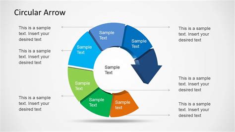 Circular Arrows 5 Steps Powerpoint Diagram Slidemodel