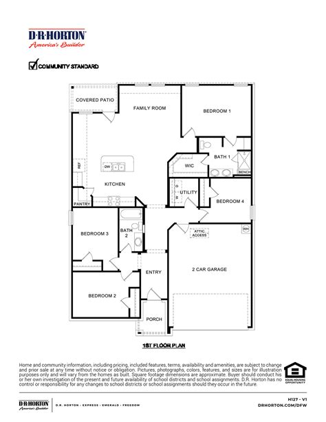 Single Story Dr Horton Homes Floor Plans