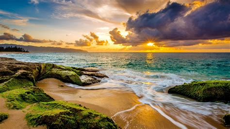 sunset in hawaii beach wallpaper 4k hd id 3788