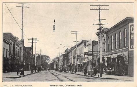 Conneaut Ohio Main Street Scene Historic Bldgs Antique Postcard K104840