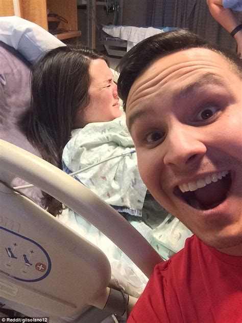 Reddit User Poses For A Smiling Selfie While His Wife Gives Birth In Photo Daily Mail Online
