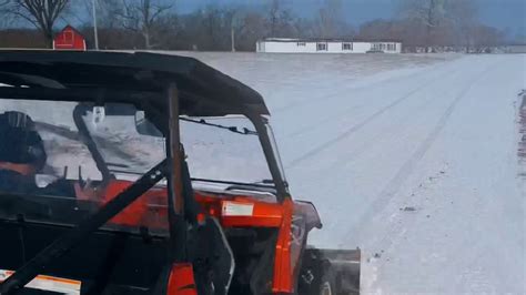 Rzr Snow Plowing Long Driveway Active Track Youtube
