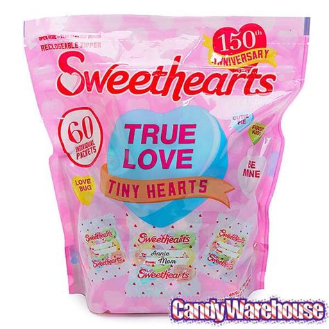 Necco Sweethearts Tiny Conversation Candy Hearts Packets Modern Flavors 60 Piece Bag Candy
