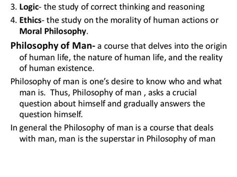 Philosophy Of Man Ppt Part 1