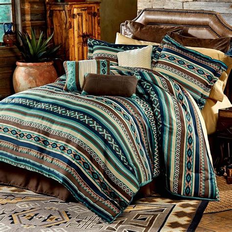 Home Style Southwest Turquoise Green Native American Queen Comforter 2