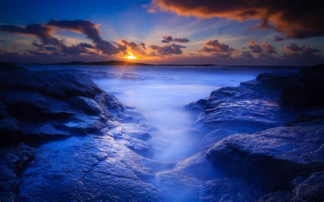Wallpaper Sunlight Landscape Sunset Sea Rock Nature Shore