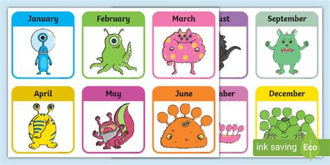 Monster Months Of The Year Snap Game Teacher Made