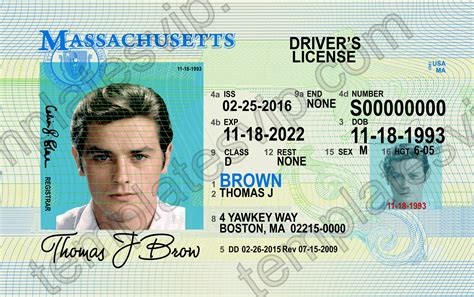 Massachusetts Ma Drivers License Psd Template Download Templates