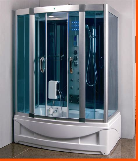 Steam Shower Room With Deep Whirlpool Tub Heater W Bluetooth
