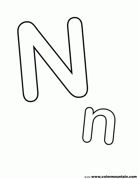 Letter N Coloring Page For Preschool Coloring Pages