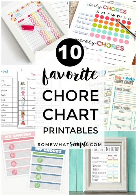 10 Creative Chore Charts Printables For Kids Somewhat Simple