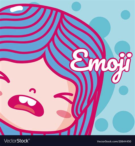 Cute Girl Emoji Royalty Free Vector Image Vectorstock